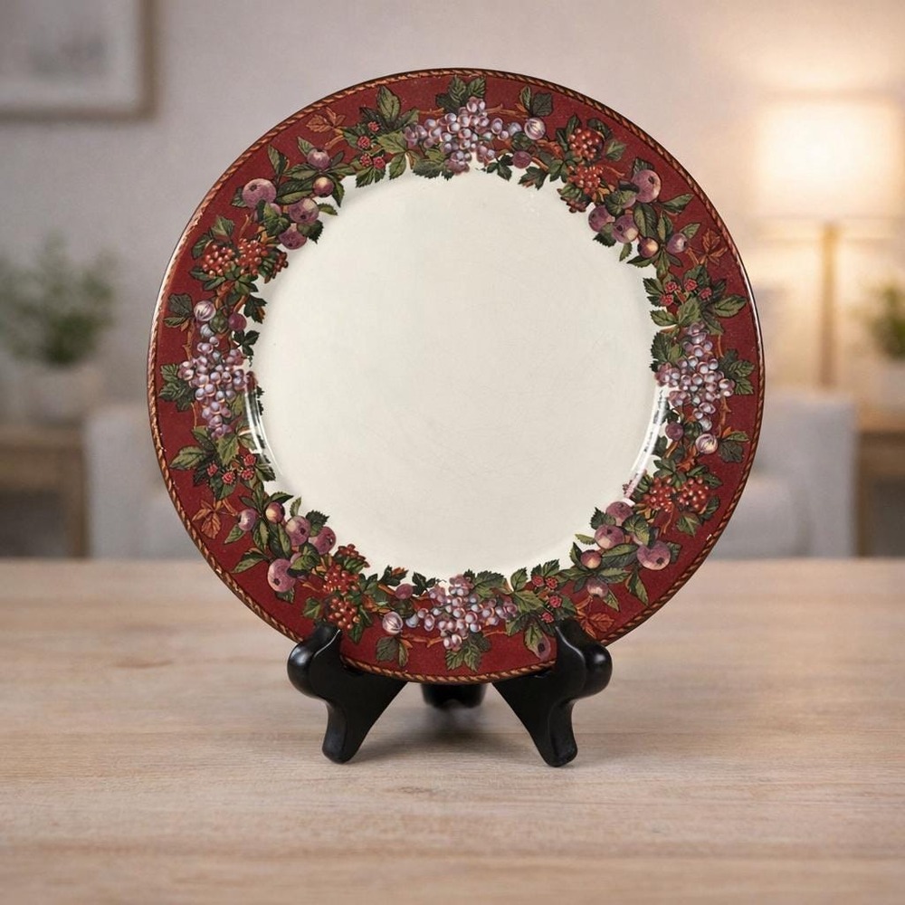 Raymond Waites Cornucopia Dinner Plate 10.5 Inch Fruit Design